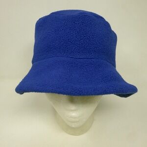 Vtg Goorin Brothers Blue Fleece Bucket Hat Winter‎ Fuzzy Fisherman Cap Size S/M